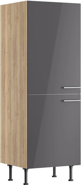 Optifit Küchen-Midischrank Jonte984 für Kühlschrank in Anthrazit-Wildeiche, B/T/H: 60,0 x 58,4 x 176,6 cm - Bild 1