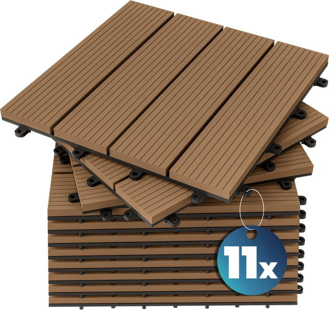WPC Fliesen Klassik Terrakotta 11er-Set B/B: 30 x 30 cm - Bild 1