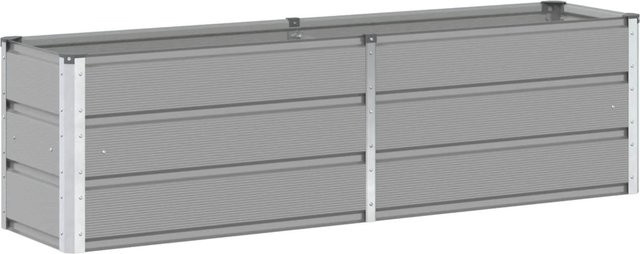 vidaXL Pflanzkübel aus Stahl und Kunststoff, Hellgrau, B/T/H: 160 x 40 x 45 cm - Bild 1