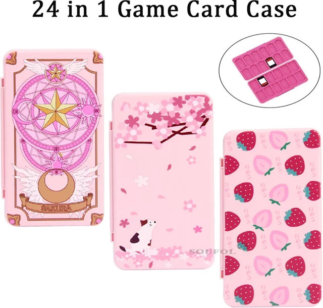 MBCHIPSTAR 24-in-1 Magnetische Spielkarten-Aufbewahrungshülle im Cartoon-Design für Nintendo Switch, OLED und Lite sowie TF und SD-Karten - Bild 1