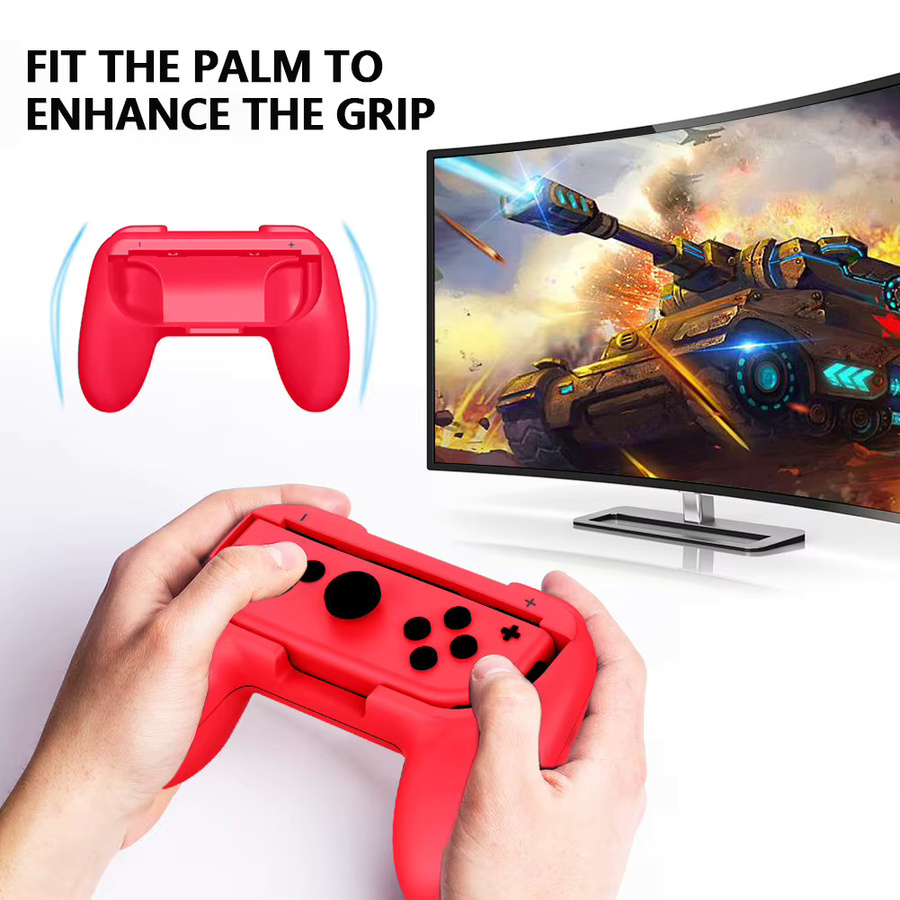 ALLOET Gamepad-Griffe für Nintendo Switch Joy-Con, 1 Paar Komfort-Griffe in Schwarz und Rot - Bild 4