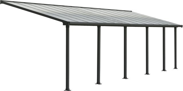 Palram - Canopia Olympia Terrassenüberdachung aus Polycarbonat in Anthrazit und Klar, B: 300 cm, T: 851 cm - Bild 1