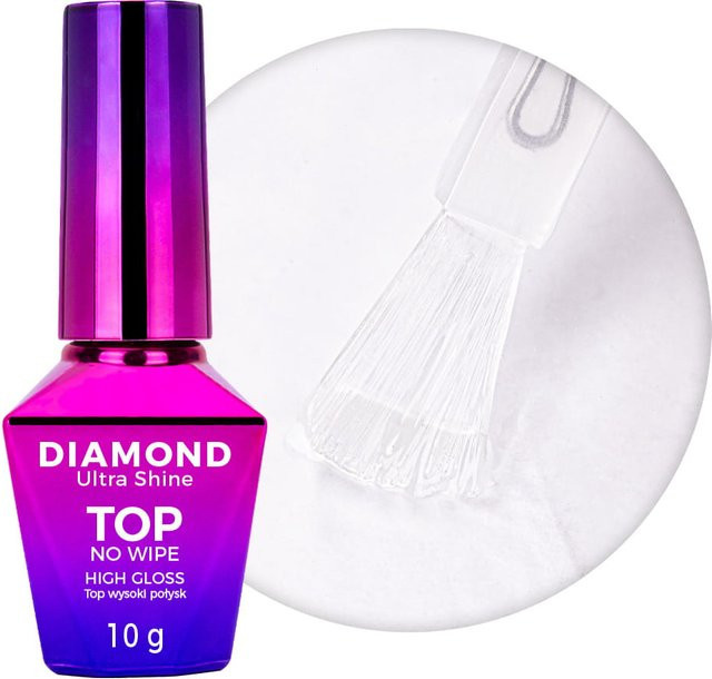 Molly Nails Diamond Ultra Shine Top No Wipe High Gloss, Klar, 10g - Bild 1