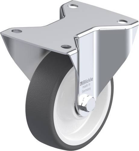 Blickle Bockrolle BK-POTH 125KA-3 in Grau und Weiß mit Schraubbefestigung, Rad-Durchmesser: 125 mm, Tragfähigkeit (max.): 350 kg - Bild 1