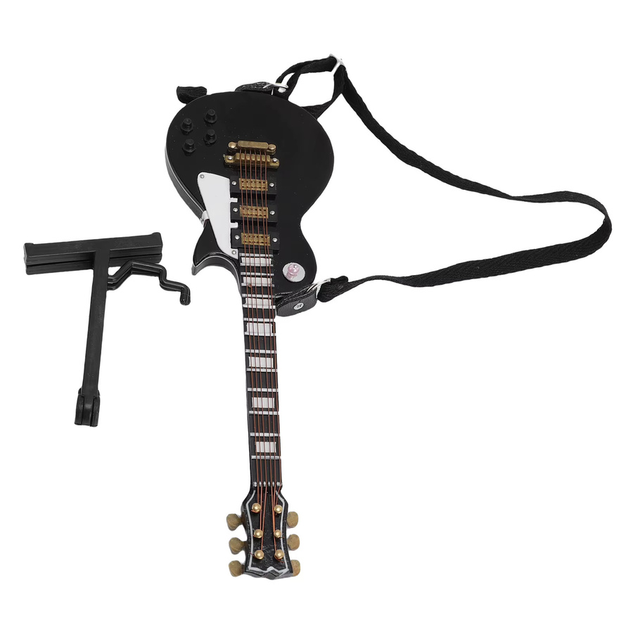 TOPINCN Miniatur-E-Gitarrenmodell aus Holz mit Ständer und Koffer, Dekoration für Schreibtisch und Regale, Höhe: 18 cm - Bild 2
