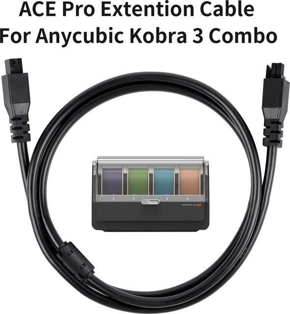 Anycubic 4-Pin Datenkabel ACE Pro Verlängerungskabel mit Magnetring für Kobra 3 Combo, Kobra 3, Max, S1 und S1C 3D-Drucker, Farbe: Schwarz - Bild 1