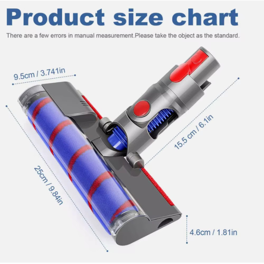 Dyson motorisierte Bodendüse mit LED-Licht und weicher Rolle für V7 V8 V10 V11, grau - Bild 3