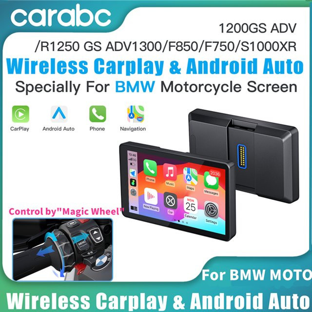 CARABC 6-Zoll MB6 Motorrad-Navigationssystem mit kabellosem Carplay und Android Auto in Schwarz - Bild 1
