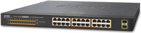PLANET GSW-2620HP Network Switch mit 24 x 10/100/1000 PoE+ Ports und 2 x Gigabit SFP, Desktop oder Rack-montierbar, 220 W PoE+ Budget - Bild 1