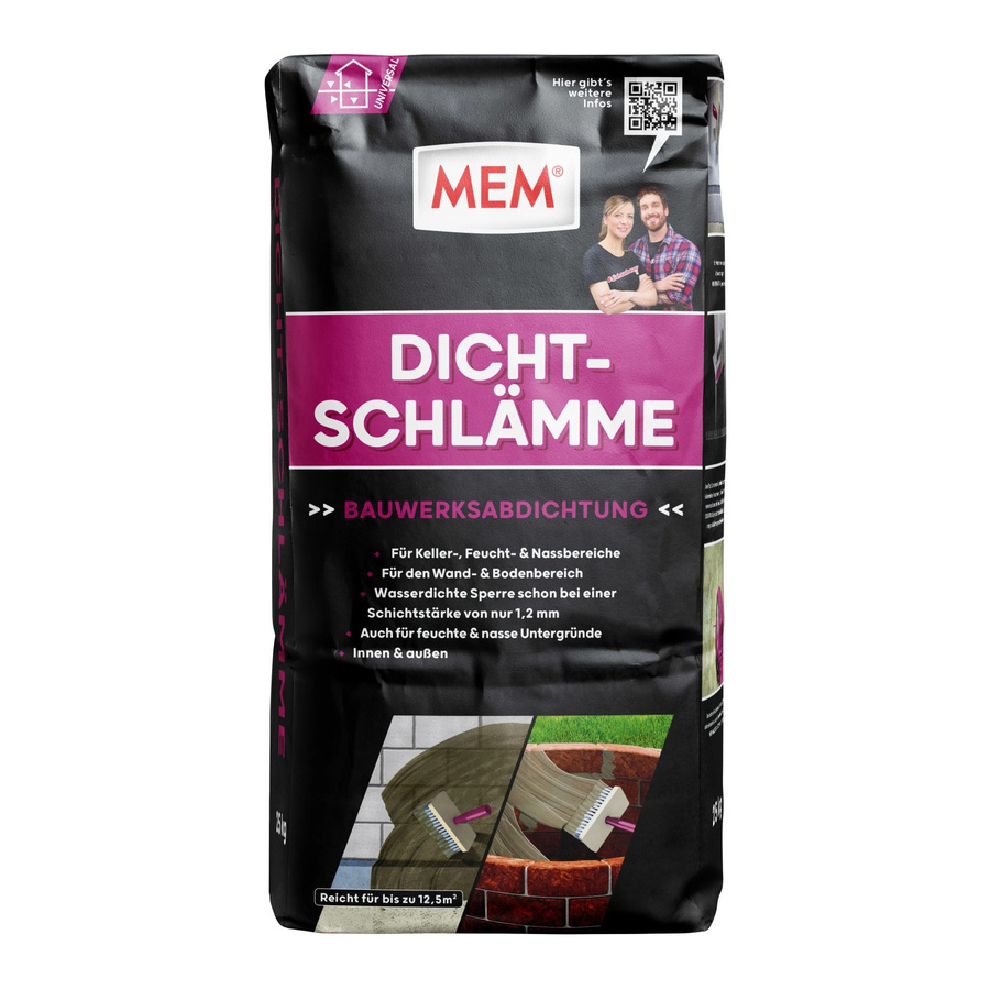 MEM Dichtschlämme auf Zementbasis, lösungsmittelfrei, Grau, 25 kg - Bild 2