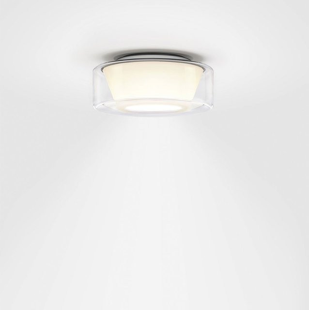 Serien Lighting Curling Ceiling M LED-Deckenleuchte mit transparentem Glasschirm und konischem Reflektor in Silber, dimmbar mit dim2warm (1800K - 3000K) - Bild 1