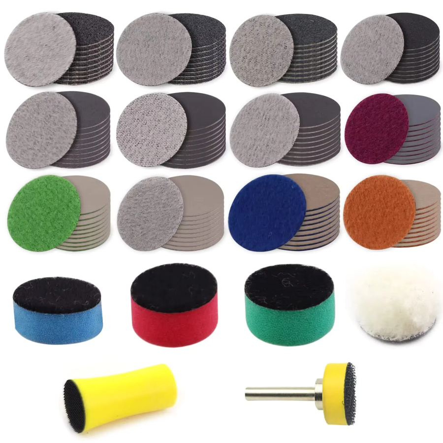 VIBRATITE Nass- und Trockenschleifpapier Set mit Klettverschluss und Stützteller, 126 Stück, Körnung 60–10.000, Breite: 2,5 cm, zum Polieren von Holz und Metall - Bild 5