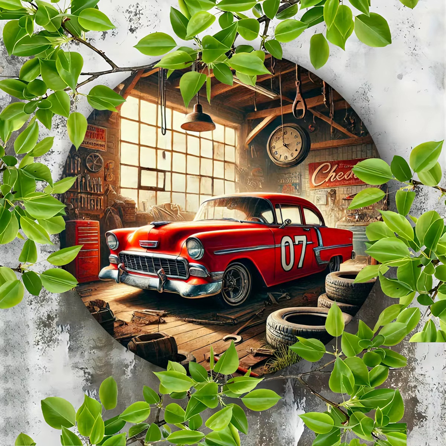 CIFBUY Rundes Metallschild im Vintage-Stil für Auto und Heimdekoration, Durchmesser: 20 cm - Bild 5
