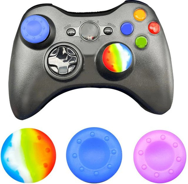 Rutschfester Silikon-Analog-Joystick-Daumengriff für PS5 PS4 PS3 PS2, Xbox Series X, Xbox One, Xbox 360 und Nintendo Switch Pro Controller in Pink und Multicolour - Bild 1