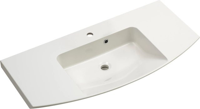 Pelipal Waschbecken Quantum 01 aus Mineralmarmor in Weiß, Breite: 101 cm - Bild 1