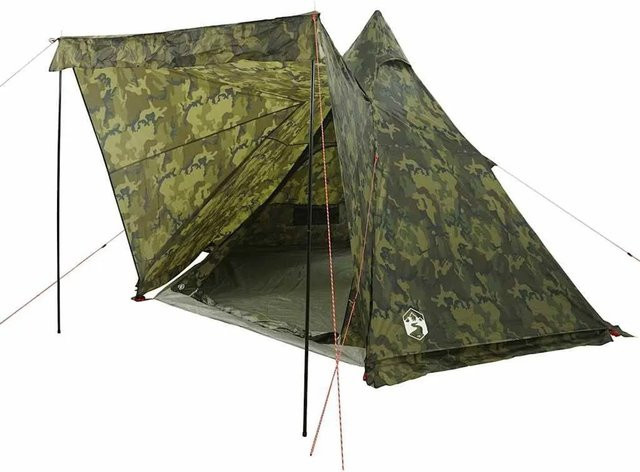 vidaXL Tipi-Familienzelt für 6 Personen in Tarnmuster, wasserdicht - Bild 1