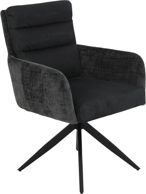 2er-Set Armlehnstühle Hela in Anthrazit aus Microfaser-Webstoff, B/H/T: 63 x 92 x 69 cm - Bild 1