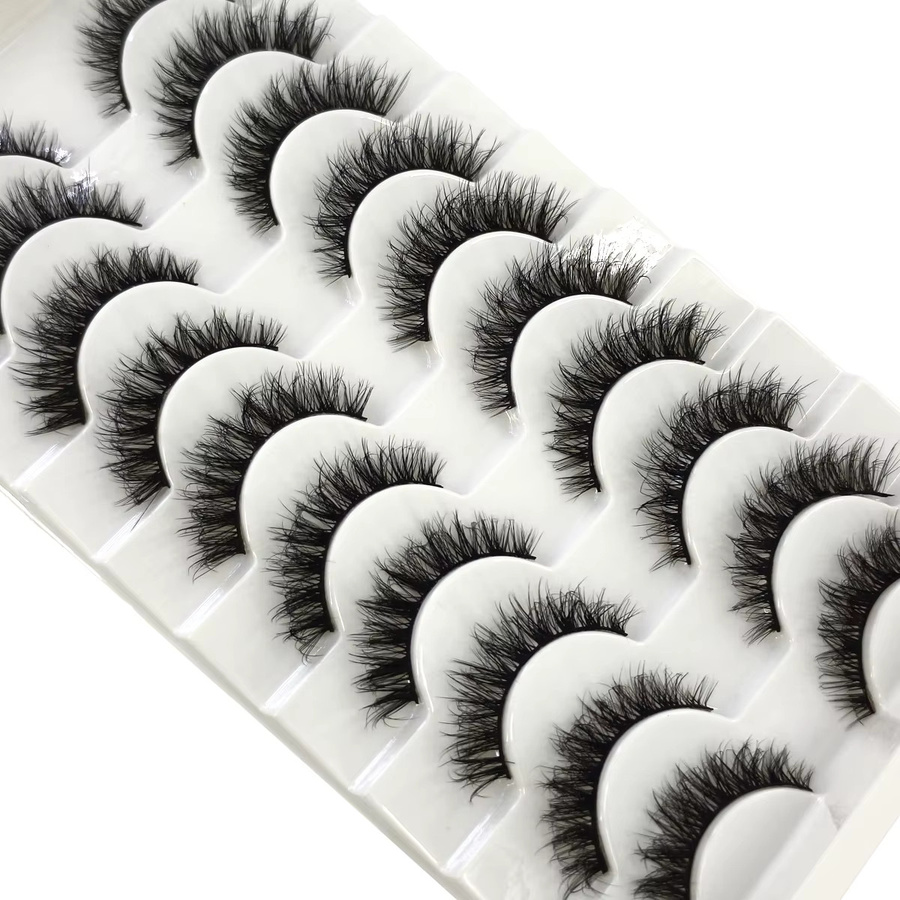 HBZGTLAD Künstliche Wimpern, 3D-Fake-Wimpern, Black, Unisex, 10 Paar - Bild 4