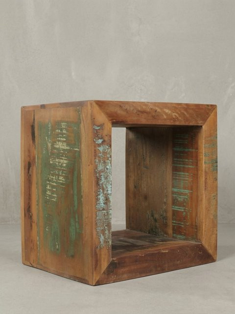 Beistelltisch KADIMA DESIGN aus Massivholz in Braun im Shabby Chic, B/T/H: 45 x 45 x 35 cm - Bild 1