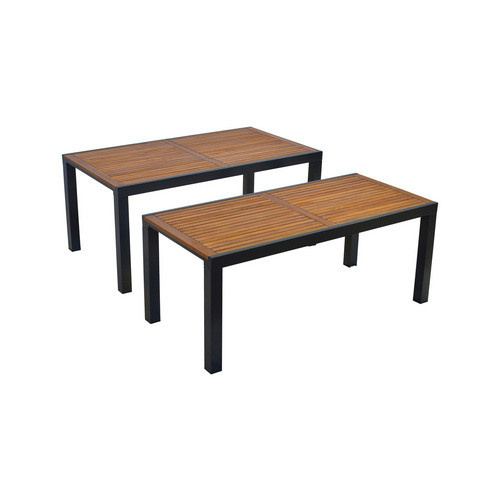MERXX Gartenmöbelset Santorin 12-teilig aus Aluminium und Akazie in Braun mit Flex-Ausziehtisch - Bild 3