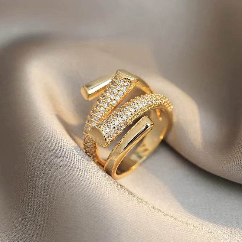 Taoya Ring, Edelstahl, Gold, Zirkonia, Damen - Bild 1