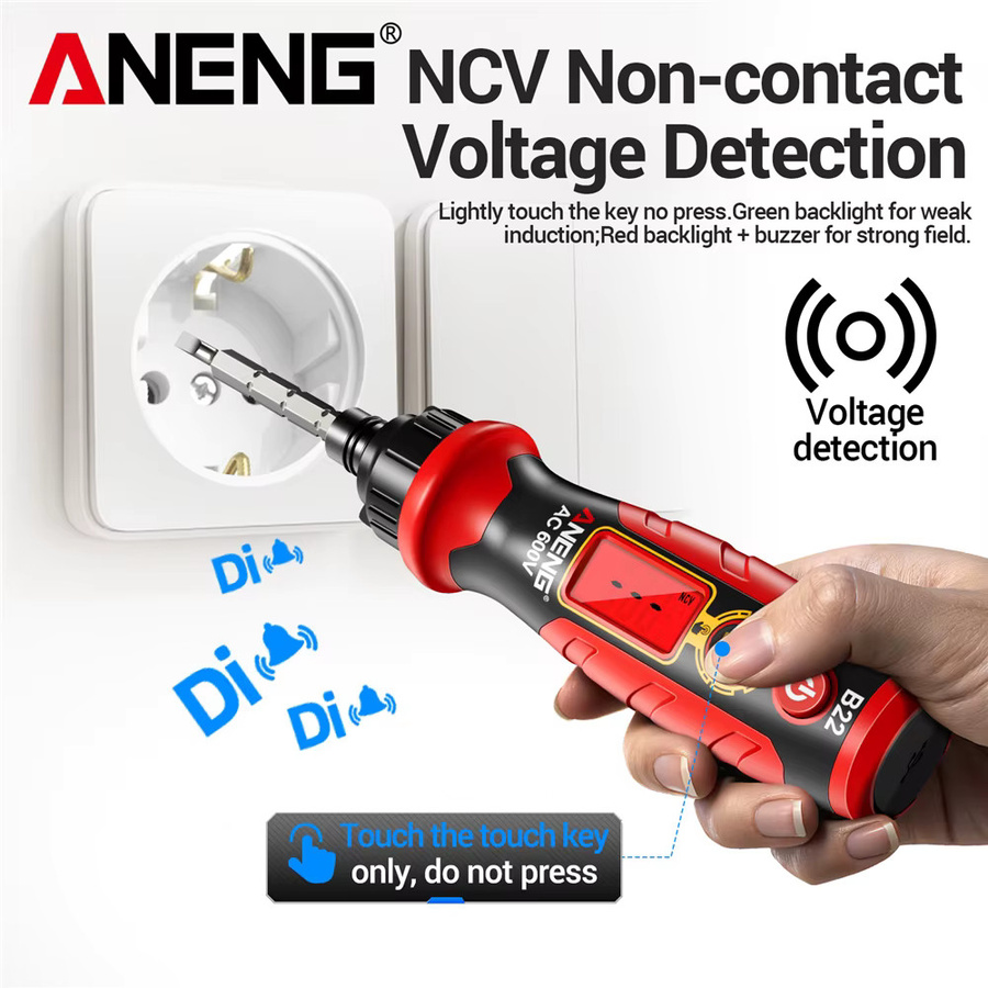 ANENG B22 Berührungsloser Spannungsdetektor-Stift in Rot, wiederaufladbarer AC-Spannungstester 30-1000V mit intelligenter Unterbrechungspunkt-Suche und elektrischer Anzeige - Bild 4