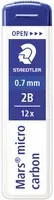 STAEDTLER Mars micro carbon 250 Minen 2B Schwarz 12er Packung - Bild 1
