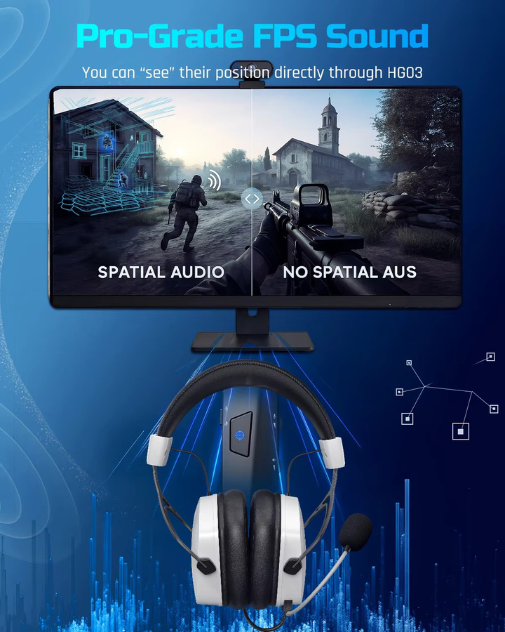 NUBWO HG03 USB-A Gaming-Headset mit 7.1 Surround Sound und Geräuschunterdrückung in Weiß oder Pink - Bild 5