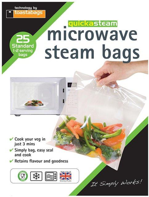 Planit Products Mikrowellen-Dampfbeutel Standard, transparent, 25 Stück - Bild 1