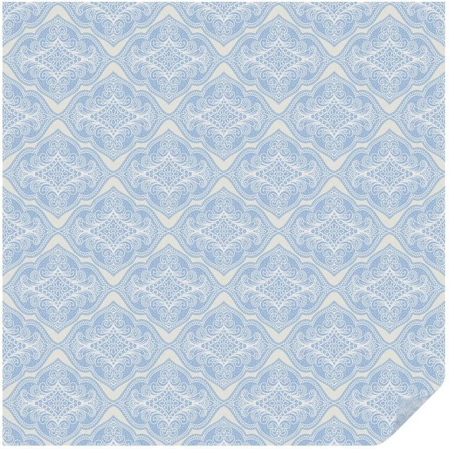 Tulup Fensterfolie mit floralem Blumenschmuck in Blau, selbstklebend, B/H: 100 x 100 cm - Bild 1