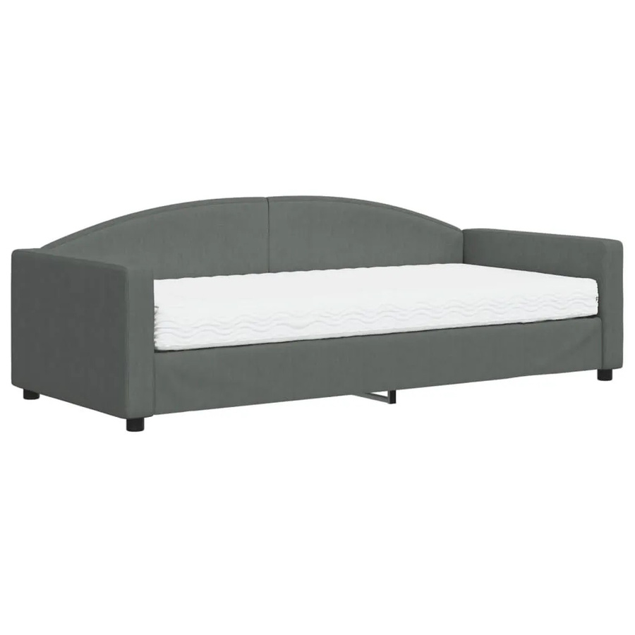 vidaXL Tagesbett mit Matratze Dunkelgrau mit Armlehnen und Schlaffunktion B/T/H: 90 x 200 x 75 cm - Bild 2