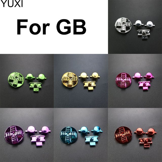 YUXI Ersatz-Tasten Set für GB DMG mit A B D-Pad und Ein-/Aus-Tasten in Silber, Lila und Multicolour - Bild 1