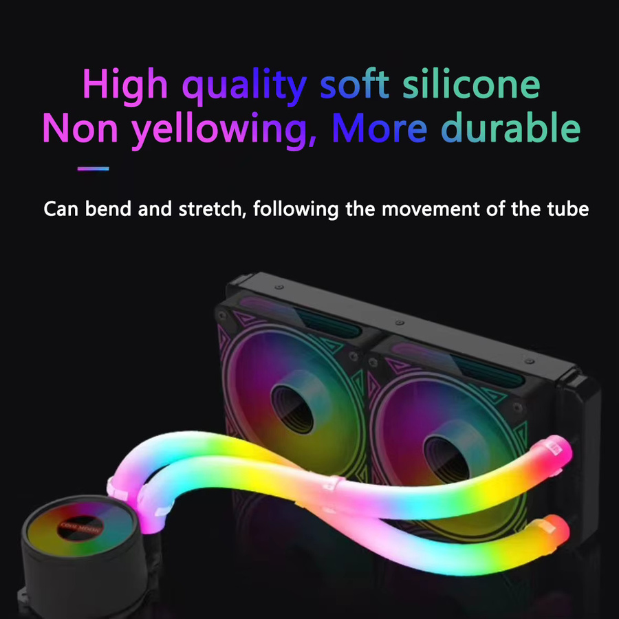AIPHY Flexibler 5V ARGB LED Neonröhren-Lichtstreifen in Multicolour für Gehäuse und AIO CPU Wasserkühler Modding Dekoration - Bild 2