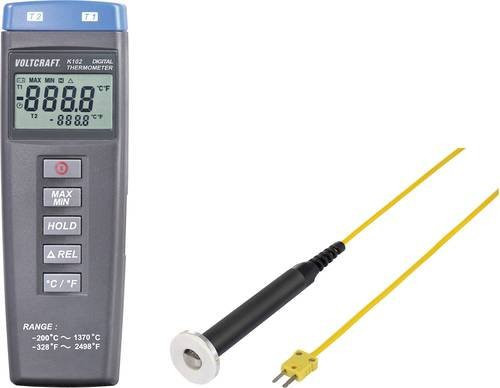 Voltcraft K102 + TP 302 Temperatur-Messgerät mit Fühler-Typ K in Grau - Bild 1