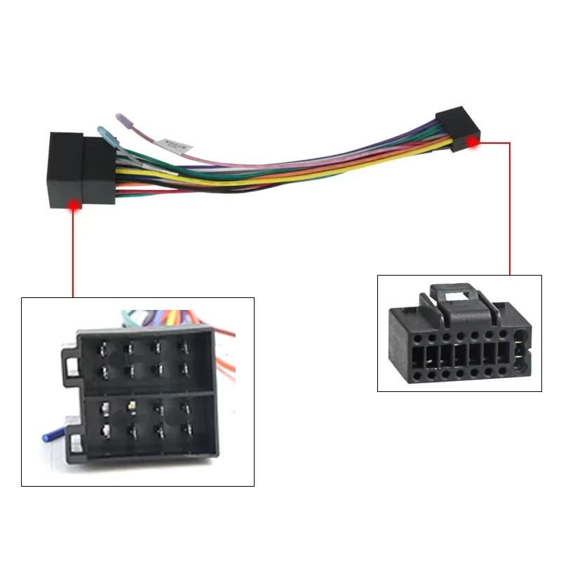 MEKEDE Universal 16 Pin auf ISO Stromkabel Adapter für 2 DIN Android Radio Head Unit, Multicolor - Bild 2
