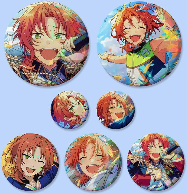 Tsukinaga Leo Spielfigur Rundes Cosplay-Pin Set aus Metall in Multicolor - Bild 1