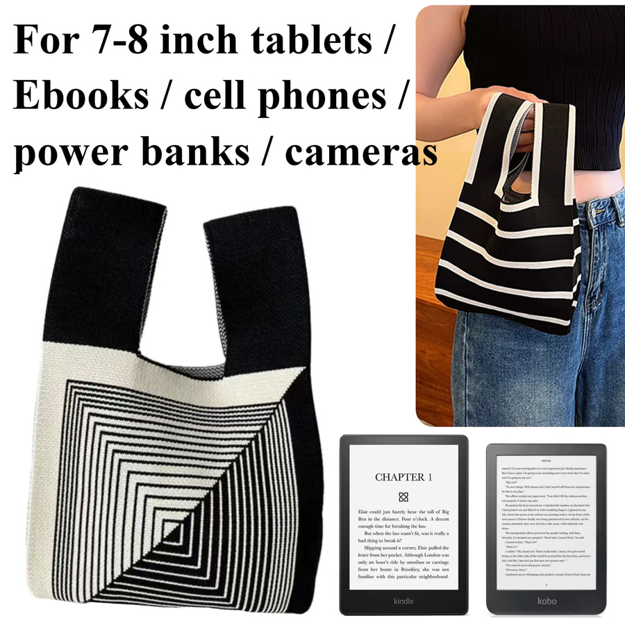 Moboons Strick Handtasche in Blau für Tablet, E-Book-Reader und Smartphone - Bild 2