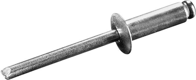 Goebel Blindniete Flachkopf aus Aluminium und Edelstahl A2 in Silber, Durchmesser: 5,0 mm, Länge: 12,0 mm - Bild 1