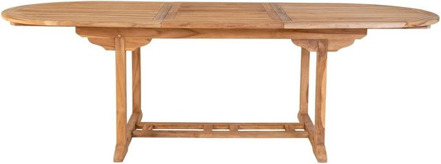 furnicato Ausziehbarer Esstisch Salamanca aus Teakholz Natur Braun B/T/H: 180 x 90 x 75 cm - Bild 1