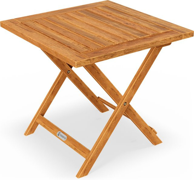 CASARIA Klappbarer Gartentisch aus Akazienholz in Braun, B/T/H: 46 x 46 x 46 cm - Bild 1