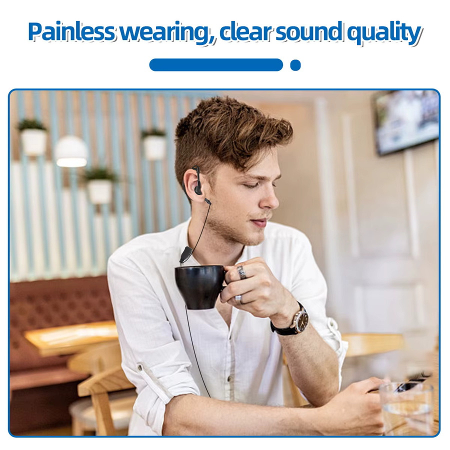ABBREE POC Network Walkie Talkie Headset mit 360 Grad drehbarem Ohrstöpsel und integriertem PTT-Mikrofon, USB-C Funkkopfhörer In-Ear, Schwarz - Bild 5
