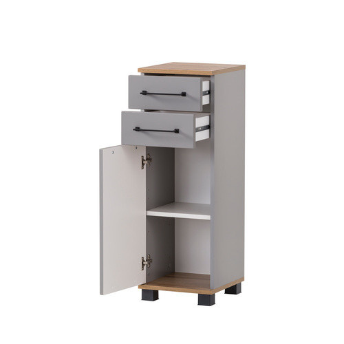 Schildmeyer Unterschrank Jelda in Grau mit Türen und Schubladen, B/H/T: 30,3 x 88,1 x 32,6 cm - Bild 2