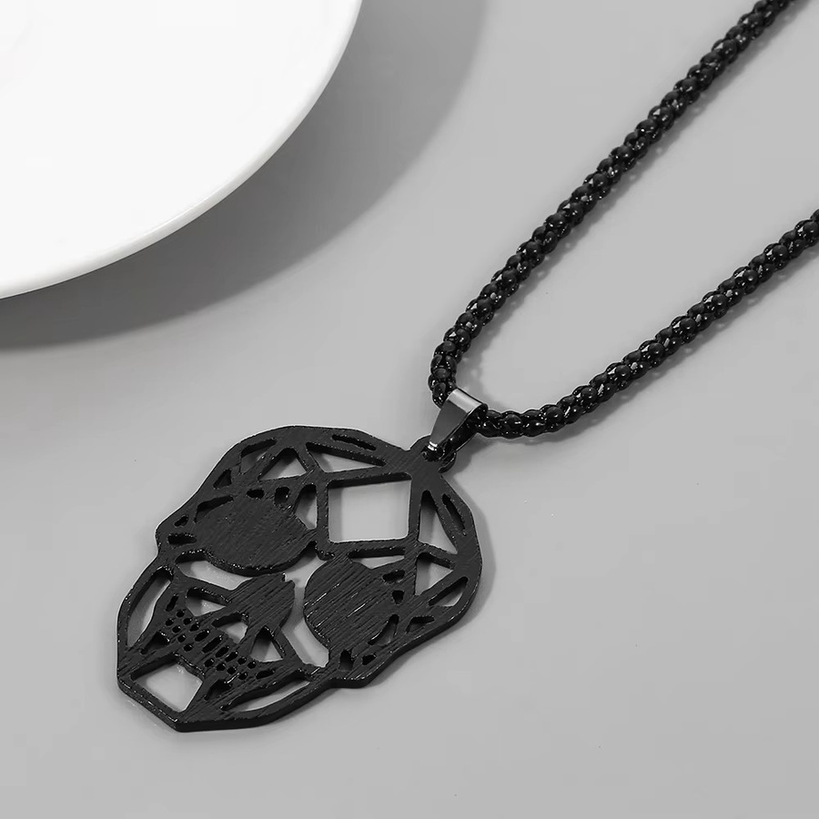 TAKARA TOMY Halskette, Totenkopf-Anhänger, Schwarz, Unisex - Bild 4