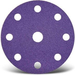 Menzer Klett-Schleifscheiben Ø 150 mm K80 9-Loch Set 50 Stück für Holz und Lack in Lila - Bild 1
