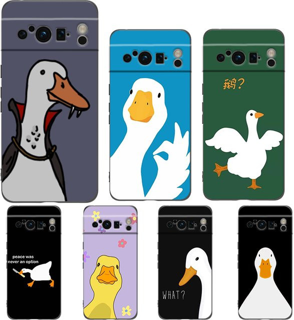 Stoßfeste TPU Handyhülle mit Cute Goose Duck Game Design für Google Pixel 9 8 7 6 Pro XL und weitere Modelle, Multicolour - Bild 1