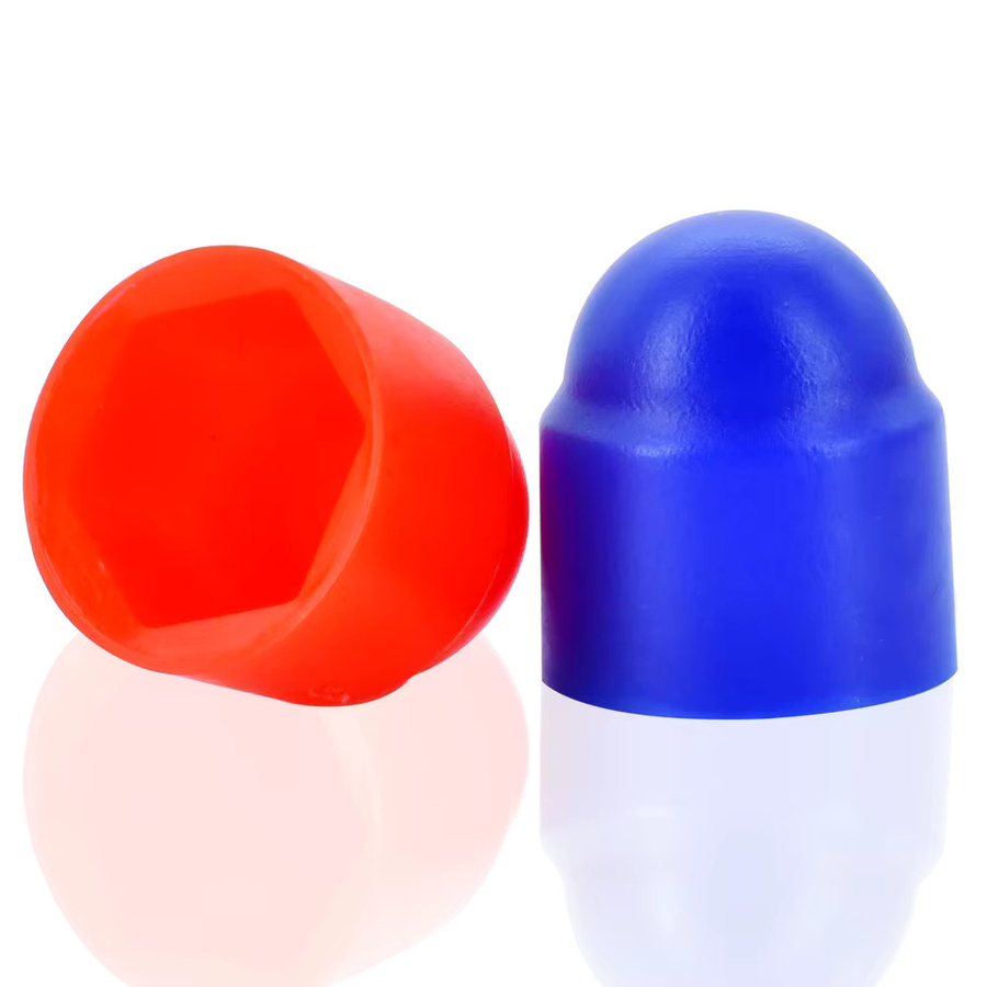 100 Stück HUI JI Kuppel-Schutzkappen aus Nylon für Sechskantschrauben und Muttern, Mehrfarbig (Gelb und Multicolour) - Bild 2