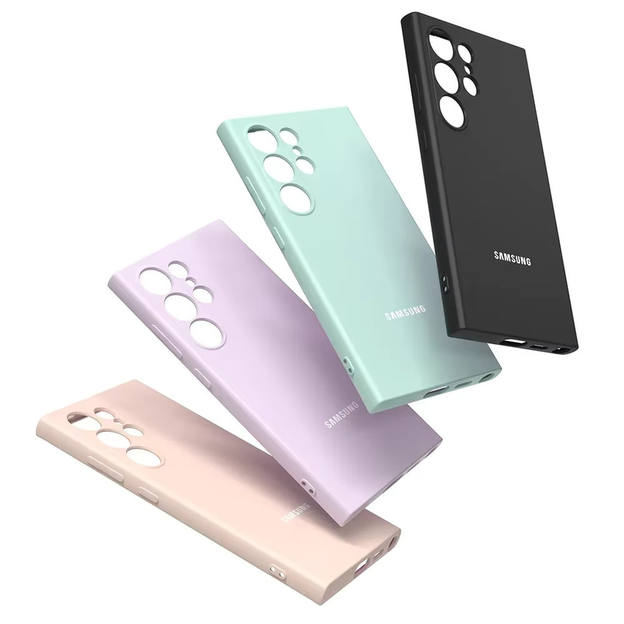 Weiche Silikonhülle für Samsung Galaxy S25 Ultra, S24, S23, S22, S21 FE in Grau mit angenehmem Hautgefühl zum Schutz der Rückseite - Bild 1