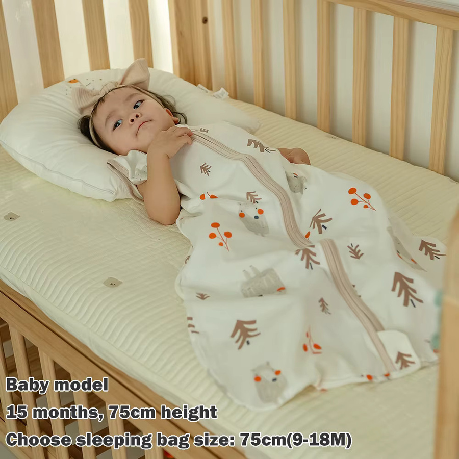 HOUSBAY Baby-Schlafsack für den Sommer aus 100 % Baumwolle mit Sterne- und Himmel-Cartoon-Print, Weiß, 3–18 Monate - Bild 1