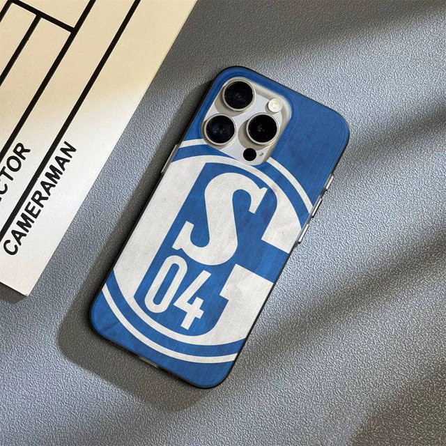 S-Schalke 04 Handyhülle für iPhone 11 bis 17 Pro Max in Blau mit geriffeltem Wellen-Design aus Silikon - Bild 1