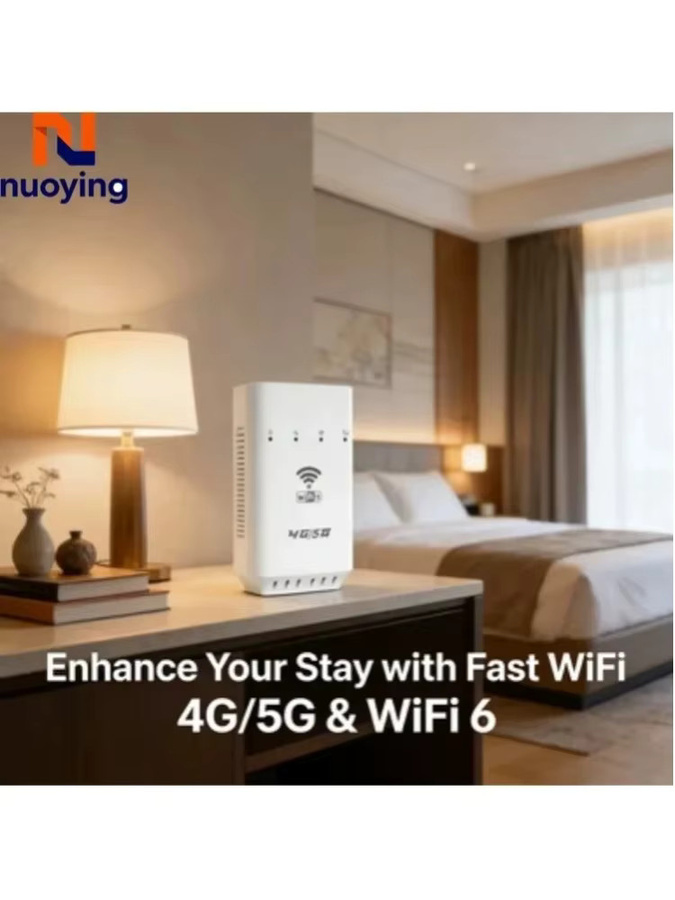 NUOYING Tragbarer Runder 4G LTE WLAN-Router mit SIM-Karten-Einschub in Weiß - Bild 5